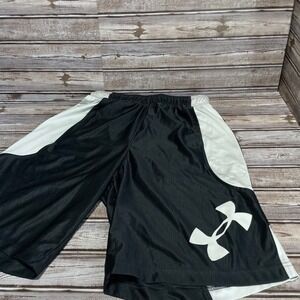 Under Armour Basketball Shorts Black & White Logo Mens Size Medium